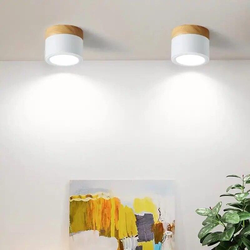 LED downlight ceiling light 9W 15W Nordic wooden modern surface