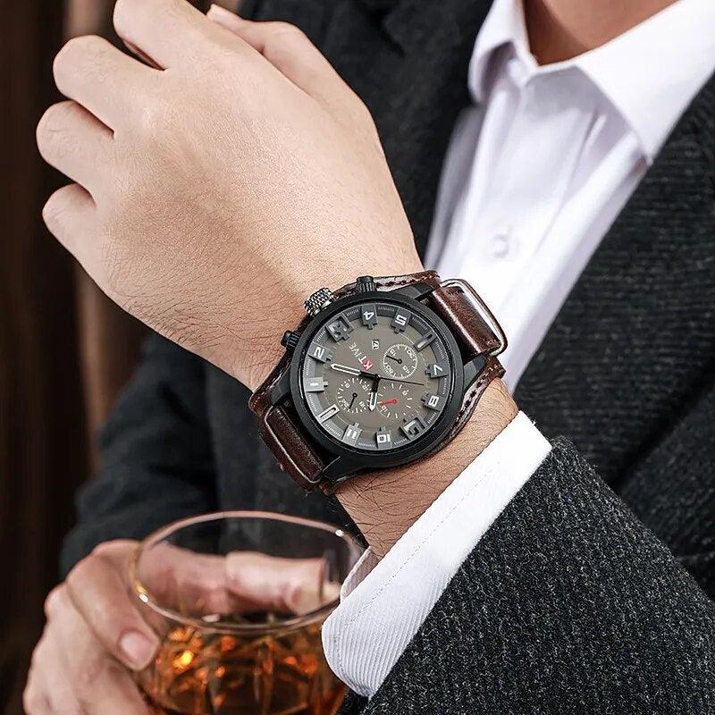 YIKAZE Retro Men's Watches Classic Luxury Business Quartz Watch