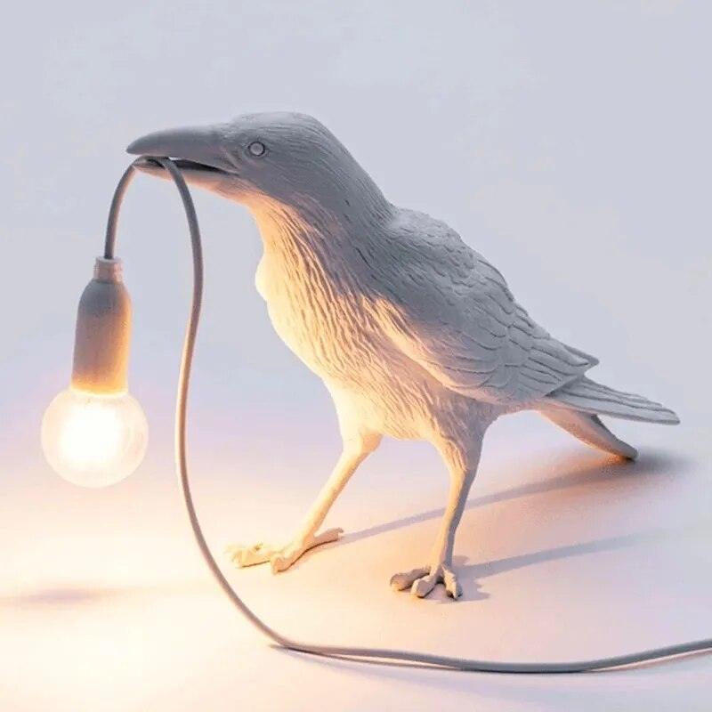 Resin Lucky Bird Crow Wall Lamp Table Lamp Night Light Bedroom Bedside