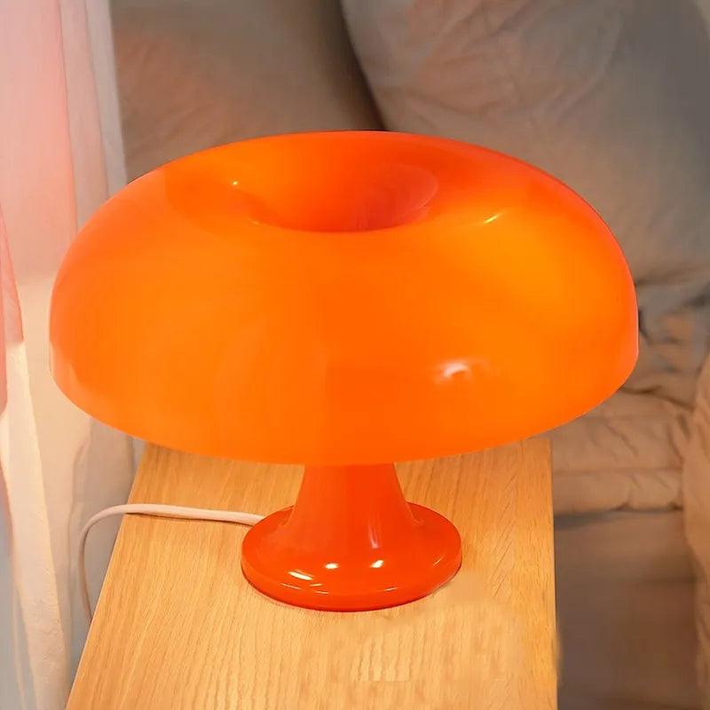 Modern minimalist LED orange White mushroom table lamp imported from