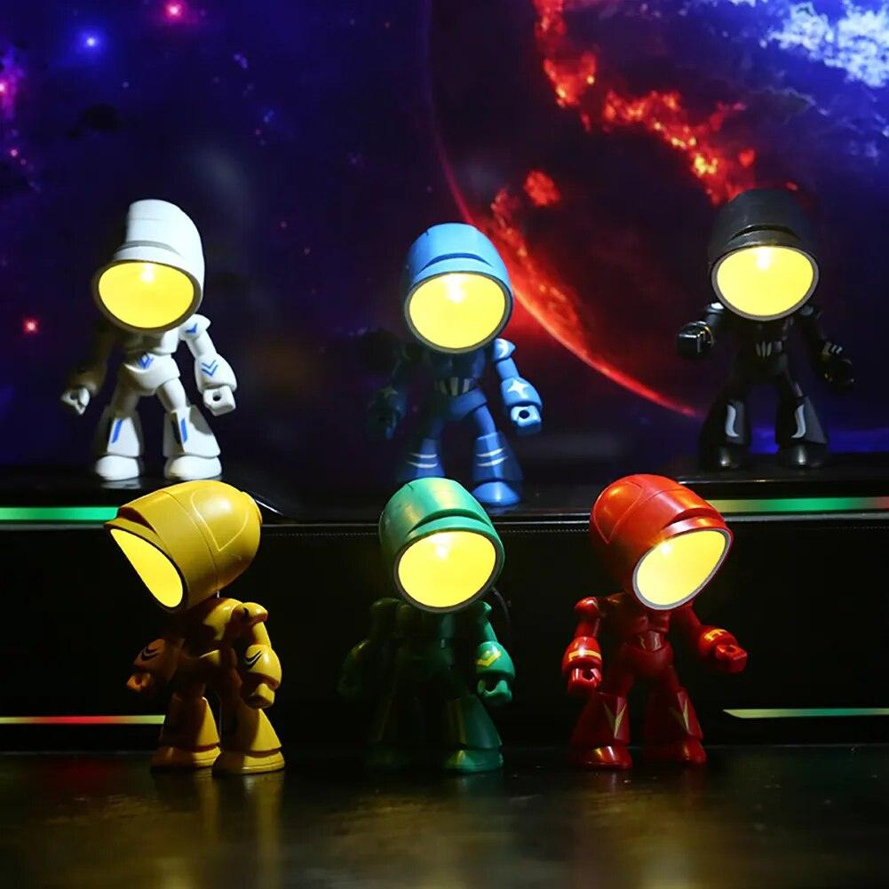 Mini Night Light LED Cartoon Cute Hero Police Desk Lamp Desktop