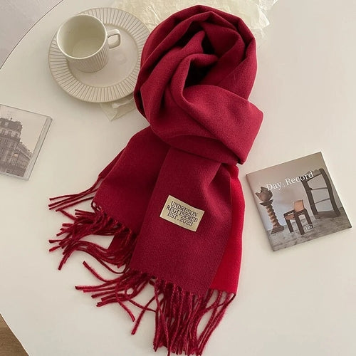 Fashion Solid Cashmere Warm Scarf New Design Pashmina Winter Double