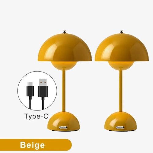 Mushroom Flower Bud Rechargeable LED Table Lamps Desk Night For