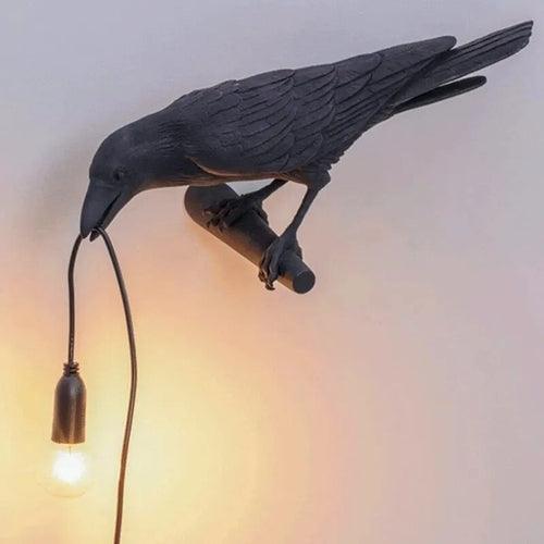 Resin Lucky Bird Crow Wall Lamp Table Lamp Night Light Bedroom Bedside