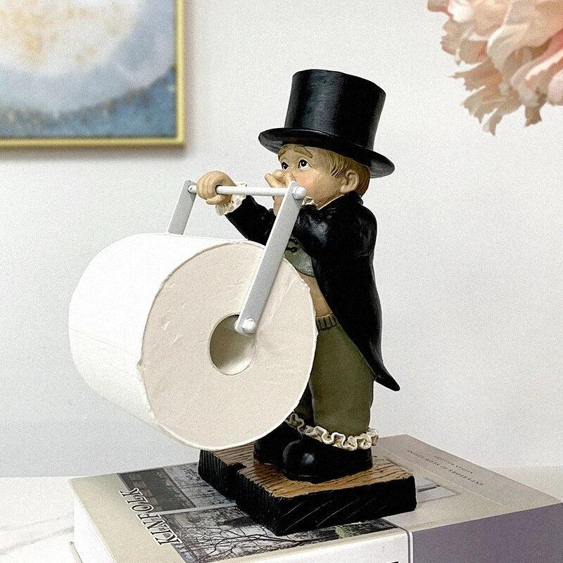 Creative Toilet Paper Holder Statue Funny Decorative Resin Figure Cute - MaxwellVerBeek.com