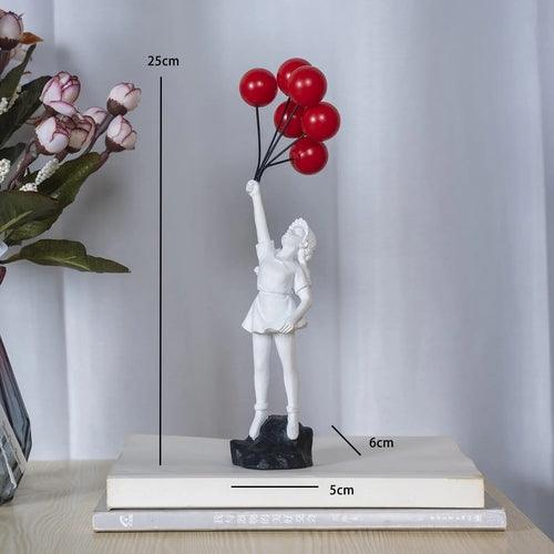 New Banksy Balloon Girl Resin Sculptures Figurines Flying Balloon Girl