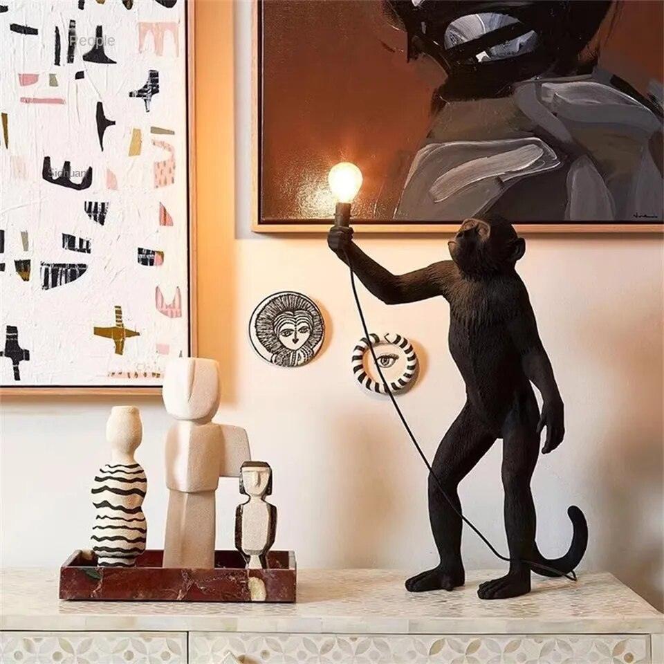 Modern LED Art Monkey Floor Light Resin LED Floor Lamp for Living