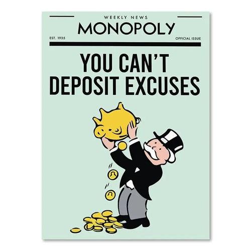 Monopoly Millionaire Dollar Money Poster Figure Motivational Quote