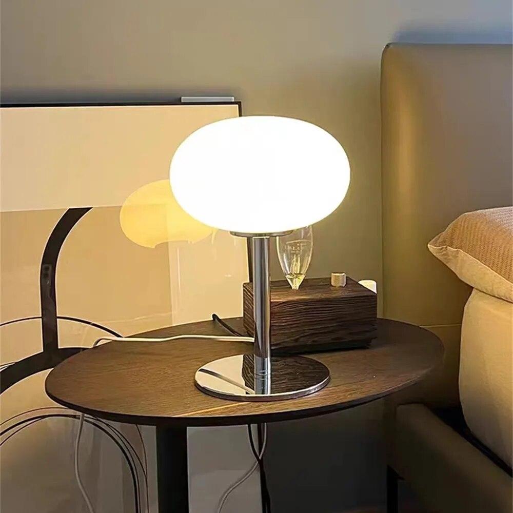 Lollipop Table Lamp Medieval Cream Glass Lamp Living Room Bedroom