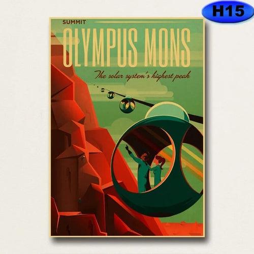 Outer Space Visions of The Future Travel Collection Posters Vintage