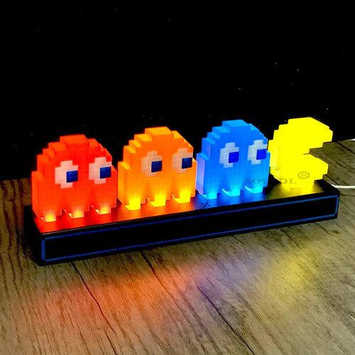 Voice Control 3D Night Lights Colorful Pac Man Pixel Game Icon Lamp