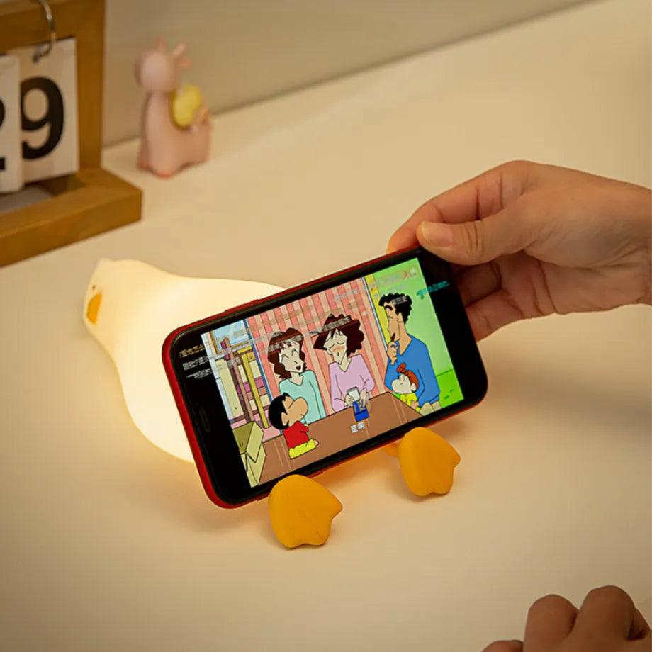 LED Children Night Light Rechargeable Silicone Squishy Duck Lamp Child