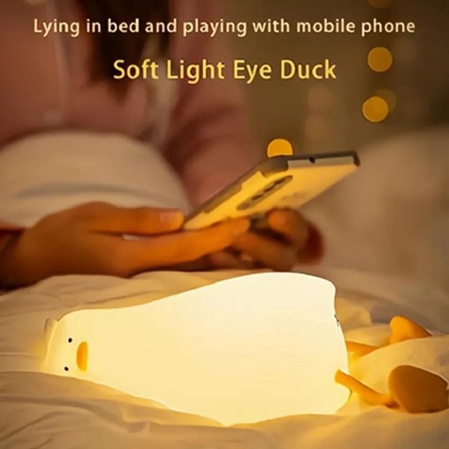 LED Children Night Light Rechargeable Silicone Squishy Duck Lamp Child