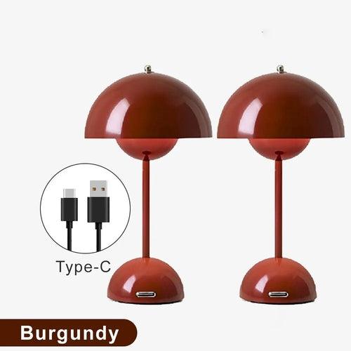 Mushroom Flower Bud Rechargeable LED Table Lamps Desk Night For