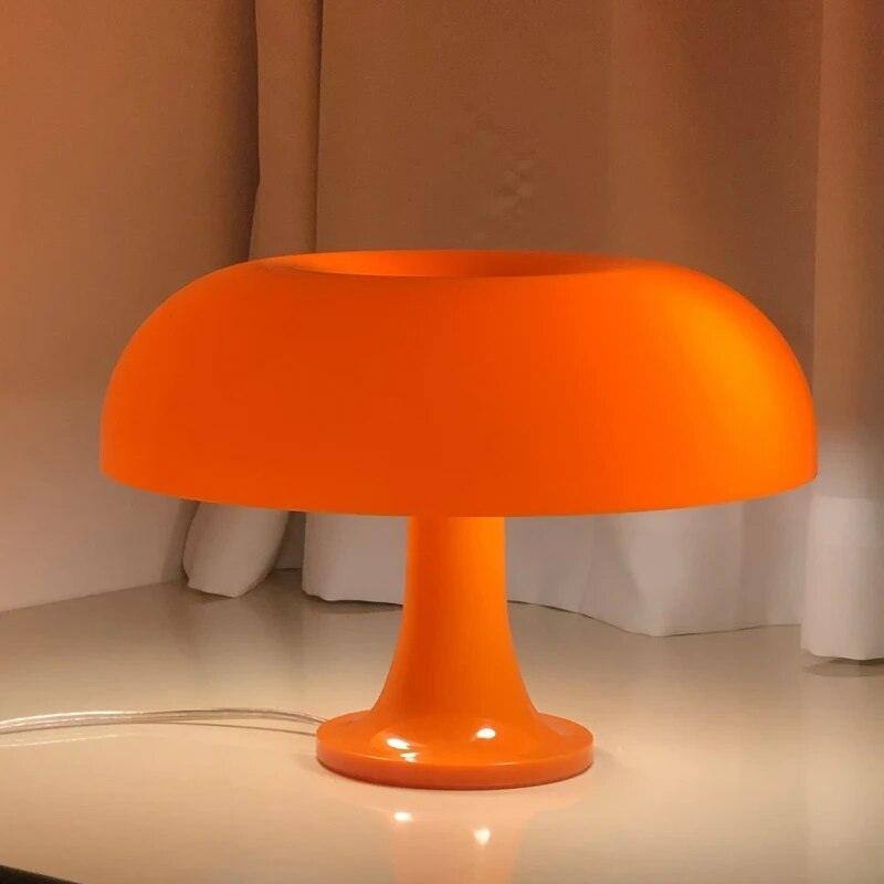 Modern minimalist LED orange White mushroom table lamp imported from