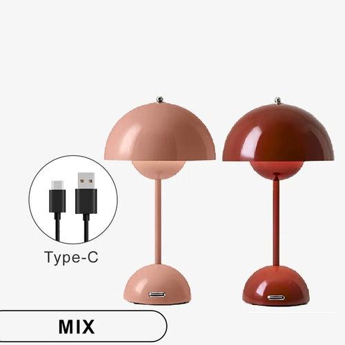 Mushroom Flower Bud Rechargeable LED Table Lamps Desk Night For