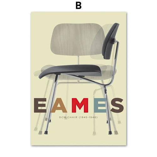 Mid Century Modern Furniture Chair Bauhaus Wall Art Canvas Painting