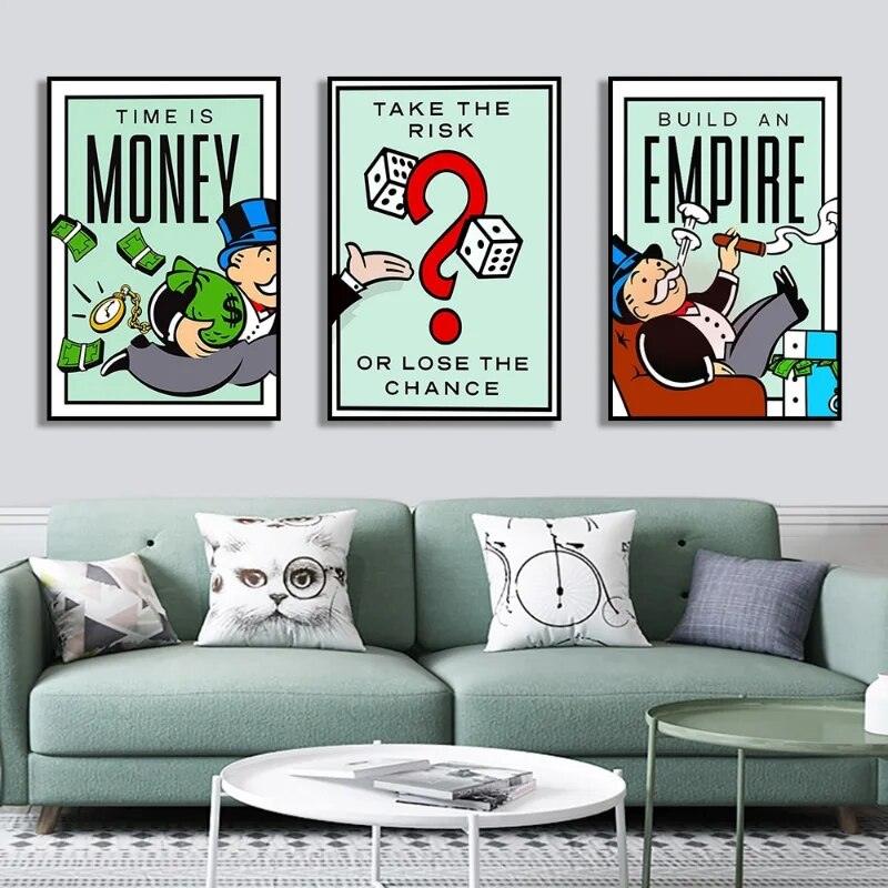 Monopoly Millionaire Dollar Money Poster Figure Motivational Quote