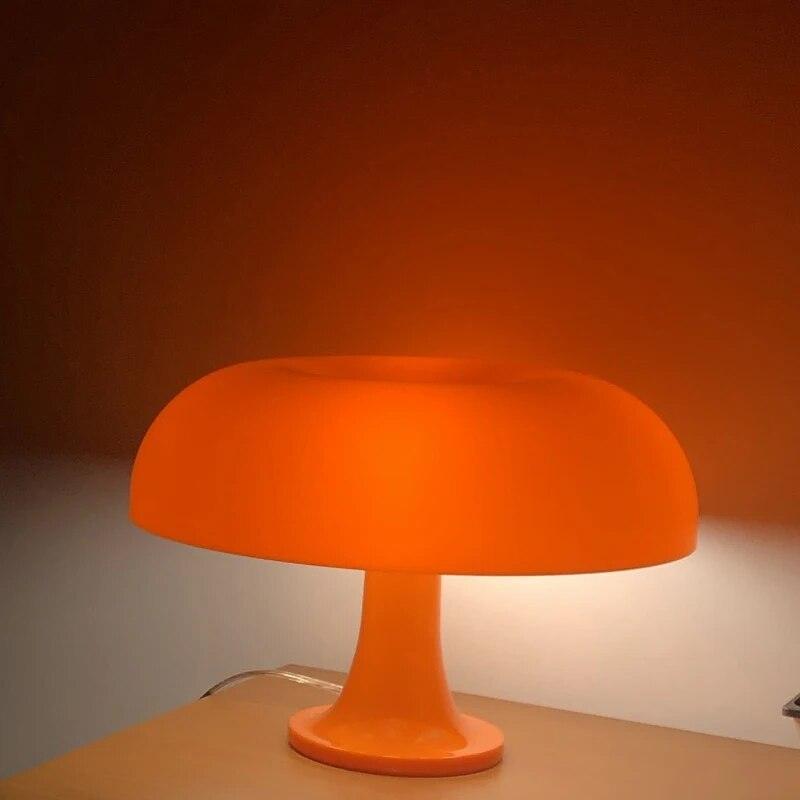 Modern minimalist LED orange White mushroom table lamp imported from