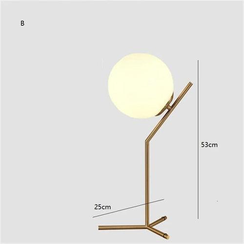 Modern Glass Ball Table Lamp Side Table Light E27 Loft for Bedroom Bed