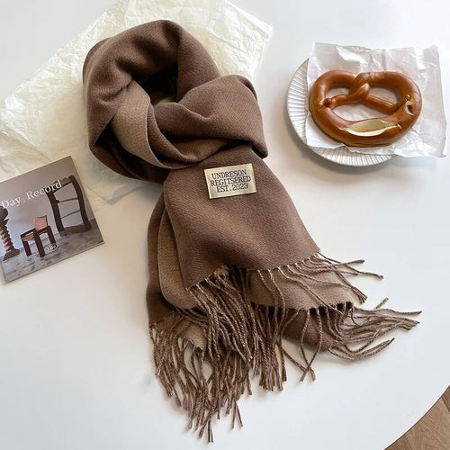 Fashion Solid Cashmere Warm Scarf New Design Pashmina Winter Double