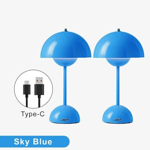 Mushroom Flower Bud Rechargeable LED Table Lamps Desk Night For