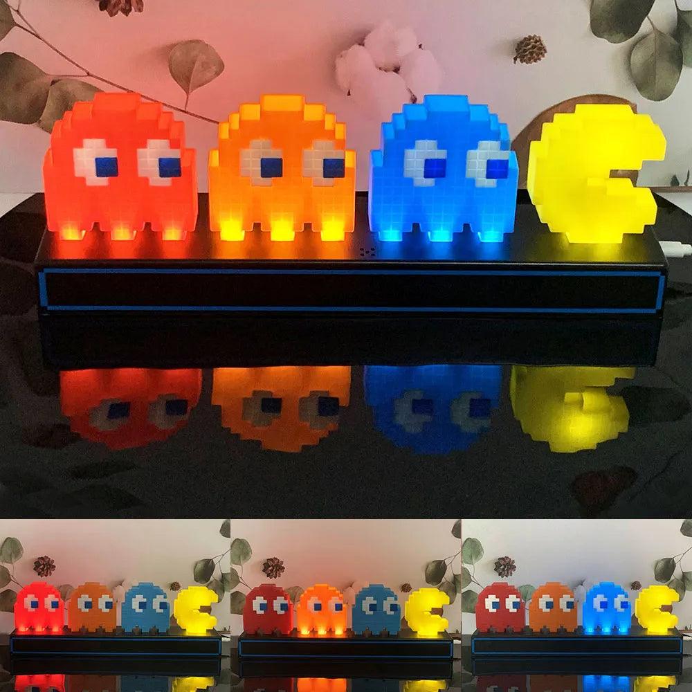 Voice Control 3D Night Lights Colorful Pac Man Pixel Game Icon Lamp