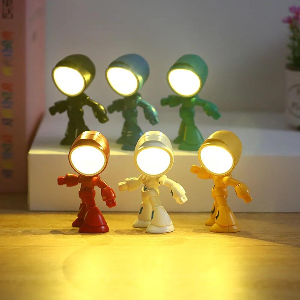 Mini Night Light LED Cartoon Cute Hero Police Desk Lamp Desktop