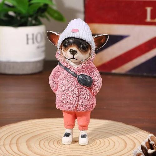 Handmade Doll Resin Fashionable Standing Puppy Toy Figure