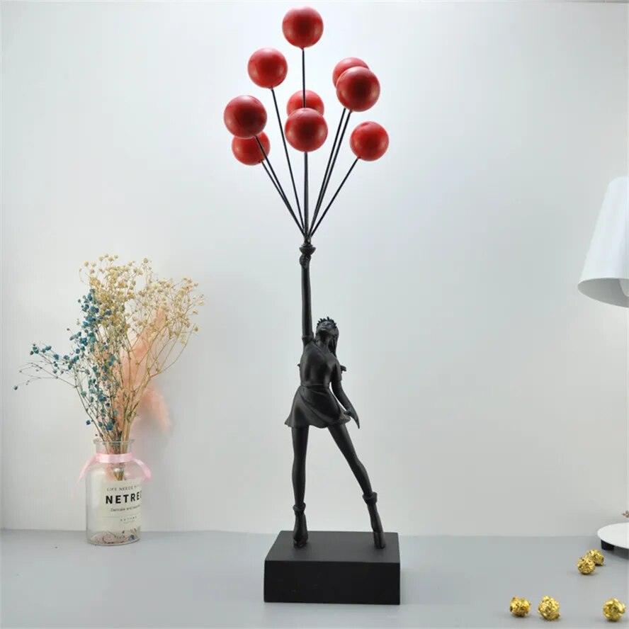 New Banksy Balloon Girl Resin Sculptures Figurines Flying Balloon Girl