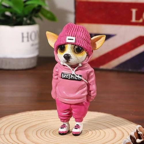 Handmade Doll Resin Fashionable Standing Puppy Toy Figure