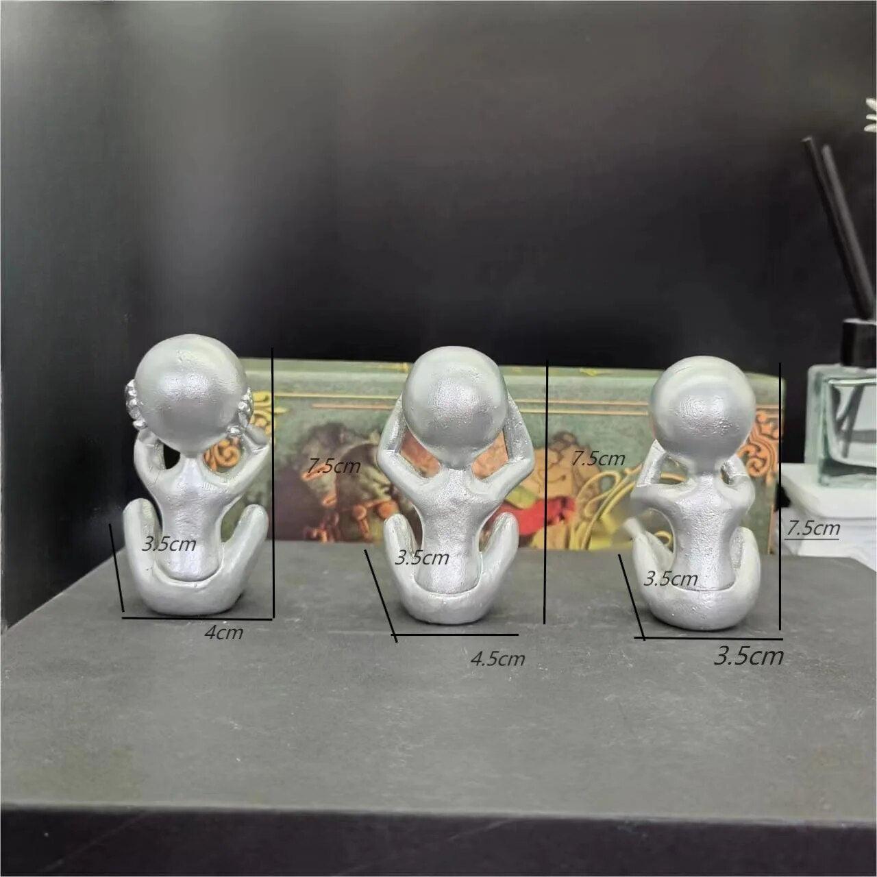 New Outer Space Alien Accessories Statue Martians Garden Figurine Set