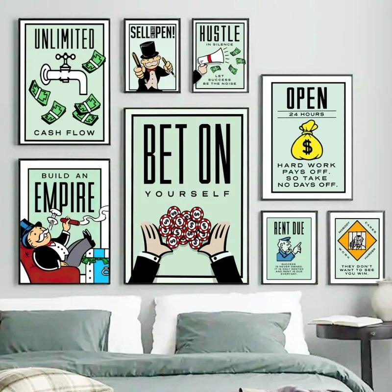 Monopoly Millionaire Dollar Money Poster Figure Motivational Quote