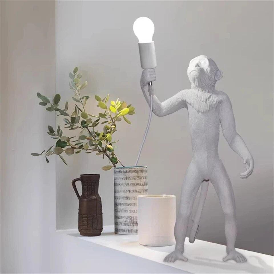 Modern LED Art Monkey Floor Light Resin LED Floor Lamp for Living