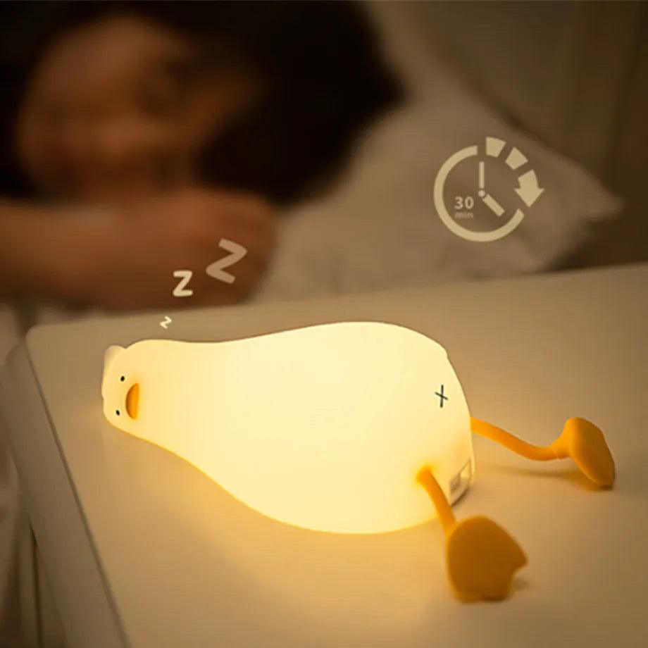 LED Children Night Light Rechargeable Silicone Squishy Duck Lamp Child