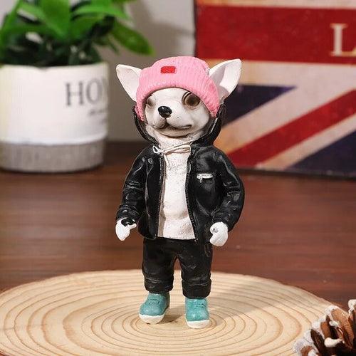 Handmade Doll Resin Fashionable Standing Puppy Toy Figure