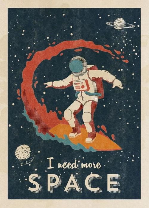 Vintage Space Retro Alien Posters Abstract Solar System Canvas