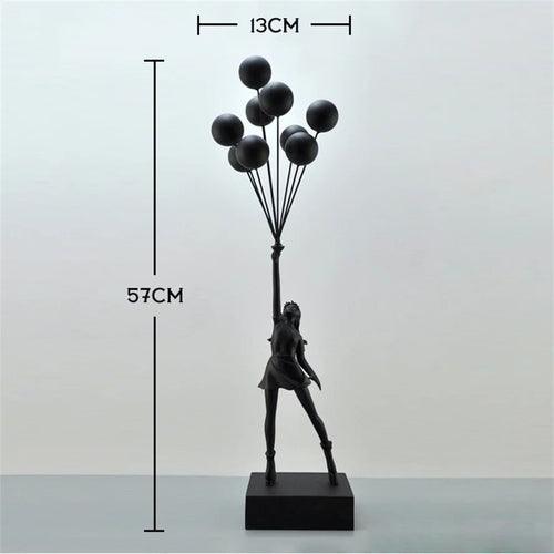 New Banksy Balloon Girl Resin Sculptures Figurines Flying Balloon Girl