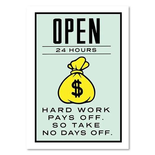 Monopoly Millionaire Dollar Money Poster Figure Motivational Quote