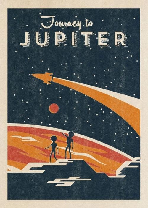 Vintage Space Retro Alien Posters Abstract Solar System Canvas