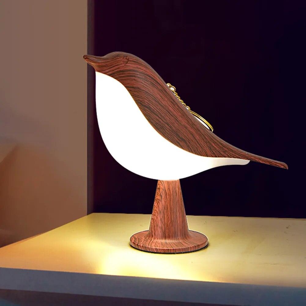 LED Bedside Lamp Small Cordless Magpie Shape Atmosphere Light 3 Level