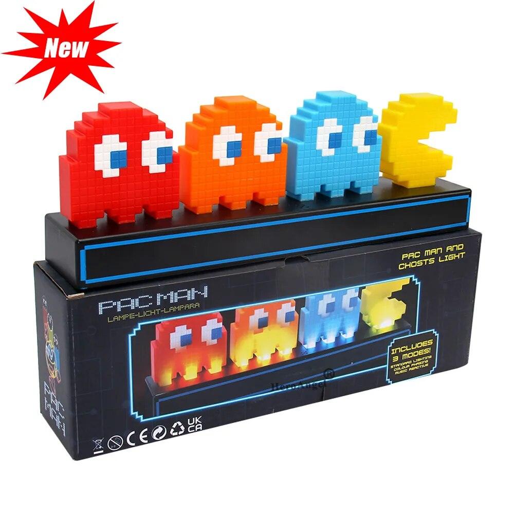 Voice Control 3D Night Lights Colorful Pac Man Pixel Game Icon Lamp