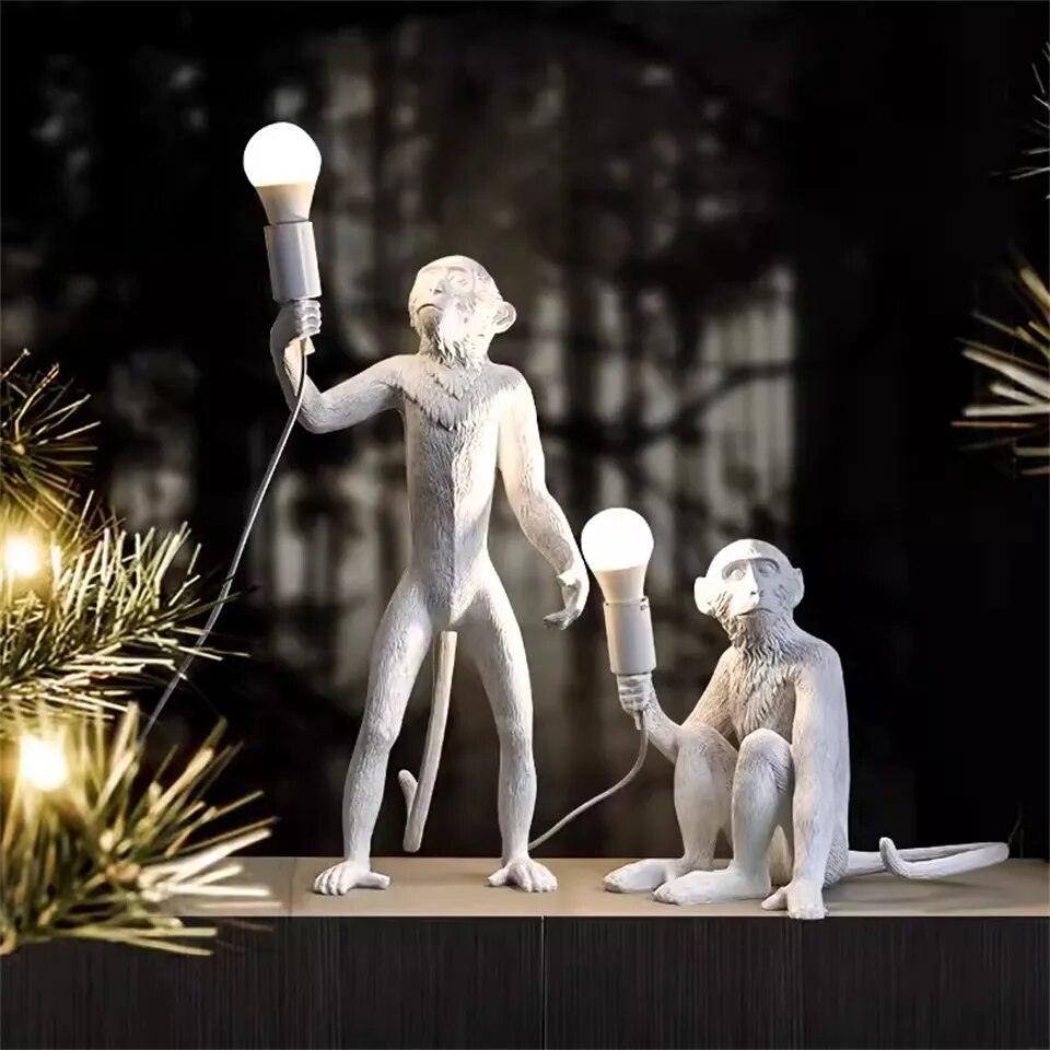 Modern LED Art Monkey Floor Light Resin LED Floor Lamp for Living