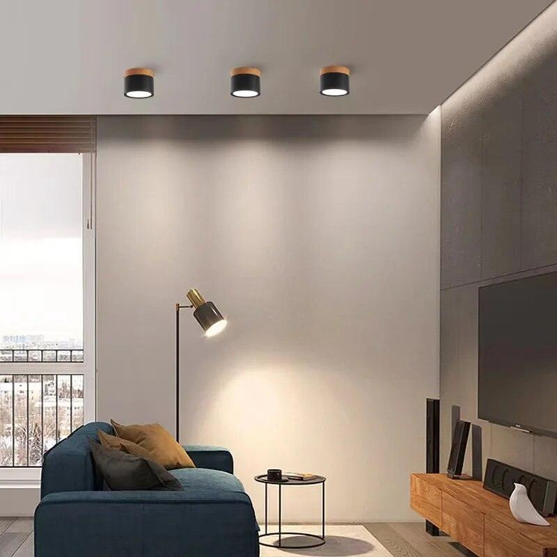 LED downlight ceiling light 9W 15W Nordic wooden modern surface