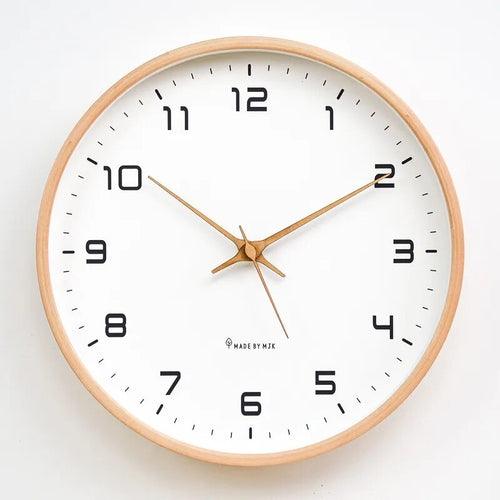 Nordic European Style Wooden Wall Clock Modern Design Nordic Minimalis