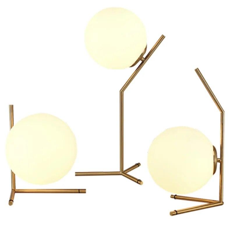 Modern Glass Ball Table Lamp Side Table Light E27 Loft for Bedroom Bed