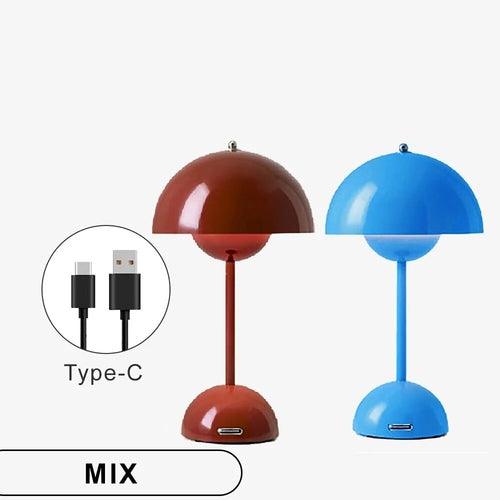 Mushroom Flower Bud Rechargeable LED Table Lamps Desk Night For