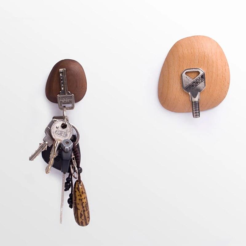 Seamless Walnut Wood Magnetic Holder for Organizing Keys and Small