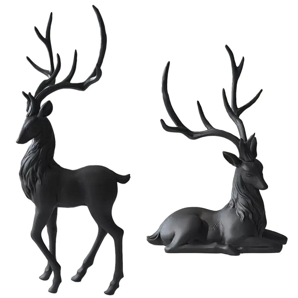 Deer Decoration Black Reindeer Ornaments for Shelf Living Room Craft - MaxwellVerBeek.com