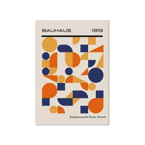 Mid Century Modern Bauhaus Abstract Geometric Posters Wall Art Canvas